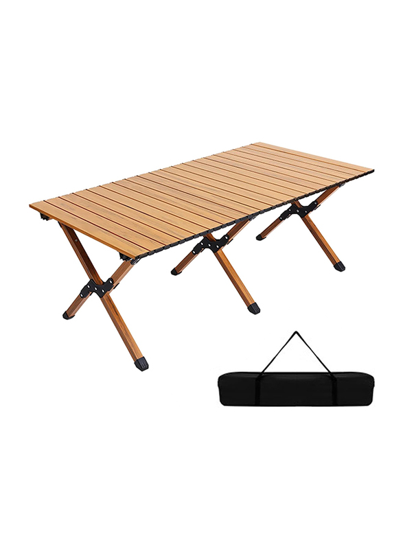 Yulan DJZ120-0382 Outdoor Low Height Portable Camping Table, Brown