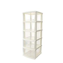 5-Layer Plastic Drawer Storage Cabinet, 1902W-361, White