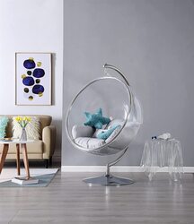 Yulan Transparent Bubble Swing Chair, Silver