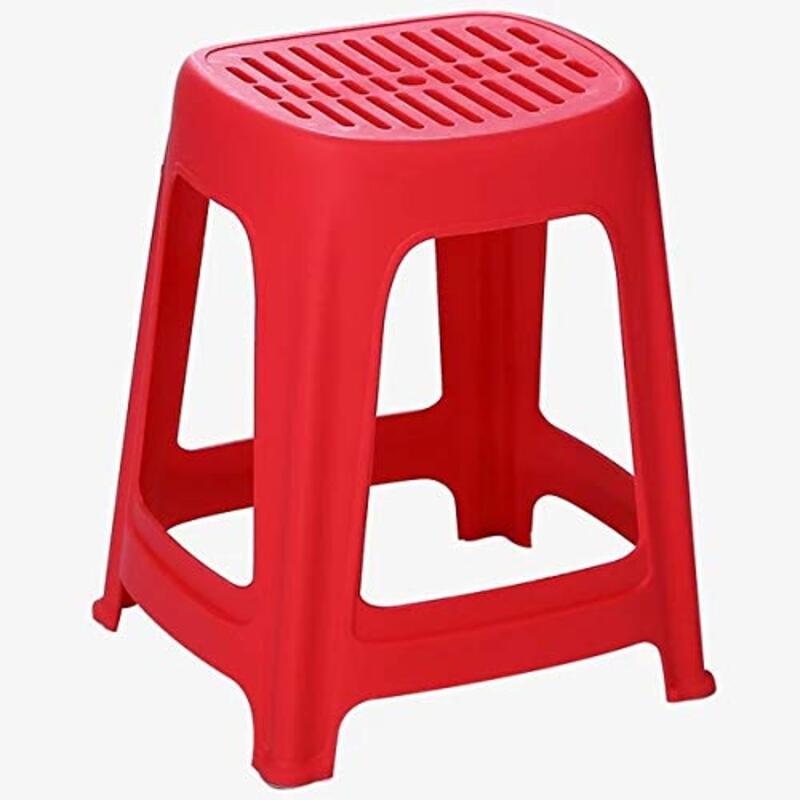 Ex High Plastic Stool Chair, Red