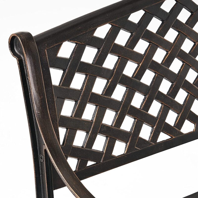 Yulan Vintage Design Cast Aluminium Frame Deck Rest and Comfort Bench, Brown