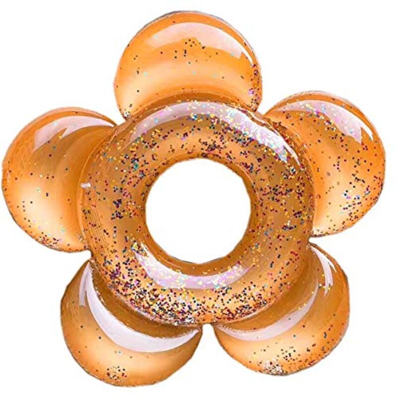Yulan Flower Inflatable Float Pool Ring, 140 x 140cm, Gold