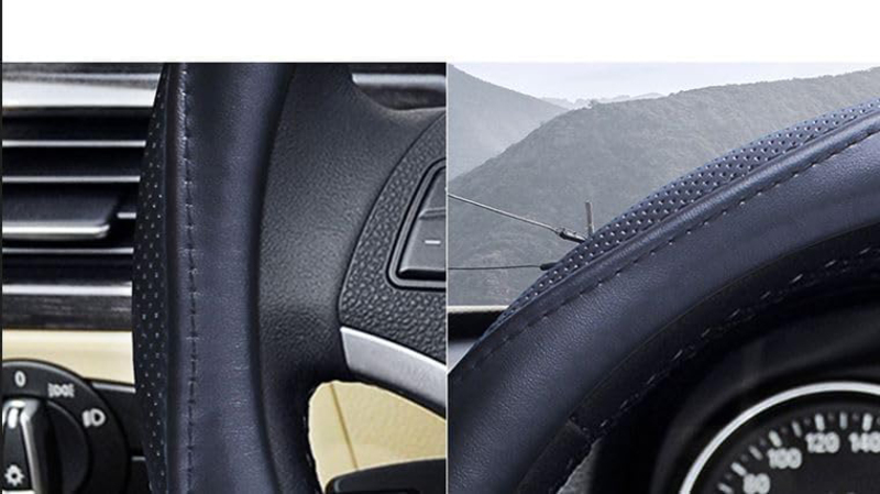 Yulan 0353 Car Steering Wheel Cover, Medium, Black