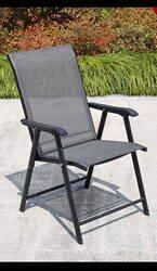 Iron Folding Synthetic Fabric Chair, Grey