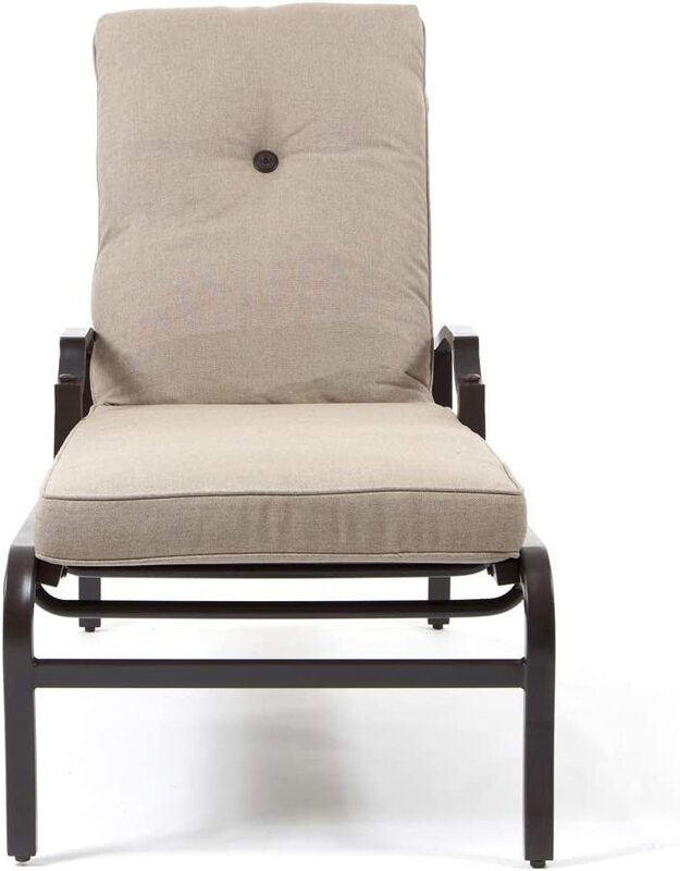 Ex Yulan Outdoor Aluminium Chaise Lounge with Cushion, Grey