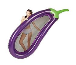 Eggplant Giant Swimming Floating Inflatable Pool Party Float Bed, Multicolour