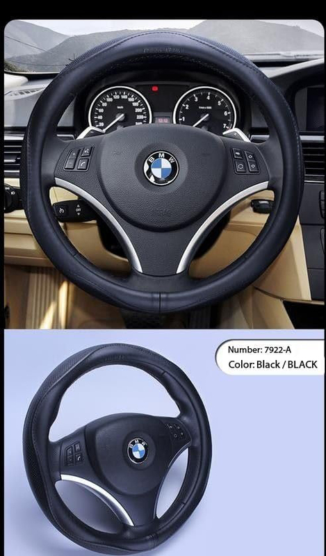 Yulan 0352 Car Steering Wheel Cover, Large, Black