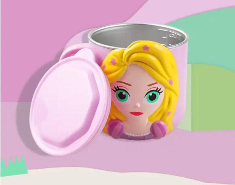 

Disney 3D Rapunzel Cartoon Stainless Steel Kids Drink Water Cup, Pink