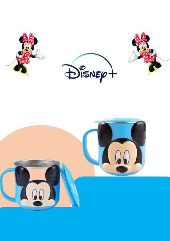 

Disney 3D Mickey Cartoon Stainless Steel Kids Drink Water Cup, Blue