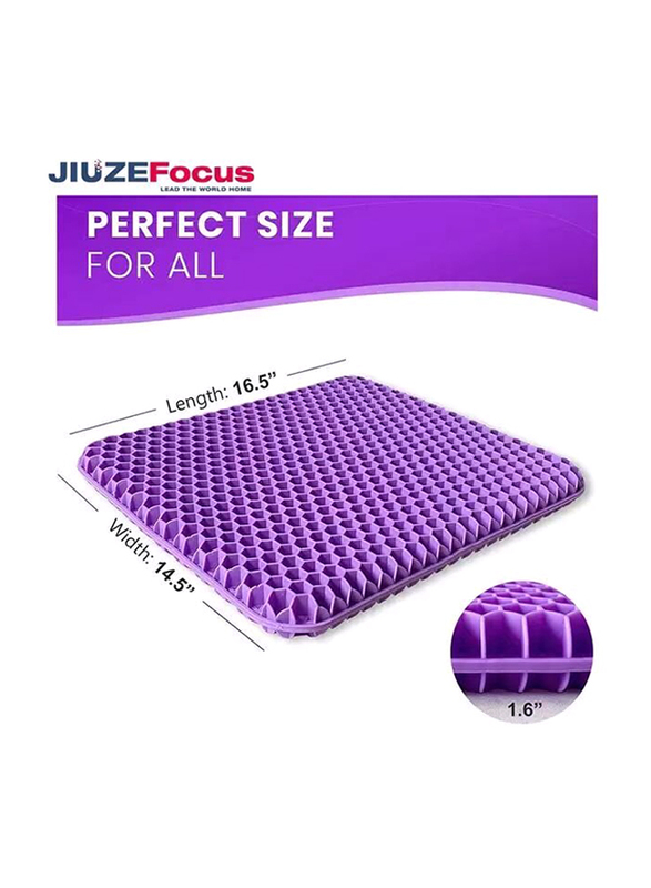 

Generic Cooling Seat Cushion Thick Big Breathable Honeycomb Designed Gel Seat Cushion with Non-Slip Cover, Purple