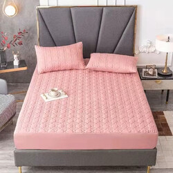 Waterproof Comfortable Breathable Noiseless Hypoallergenic Mattress Protector, 180 x 200, Pink