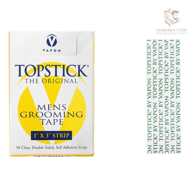 Vapon Topstick Men's Clear Double Sided Grooming Tape 1" X 3" - 50 Strips