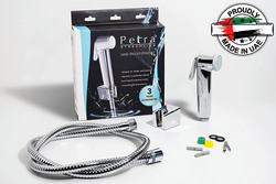 Petra Streamline Shattaf Set with Stainless Steel Hose, Chrome