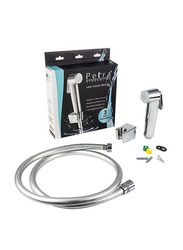 Petra Streamline Shattaf Set, 5 Pieces, Chrome with Silver hose