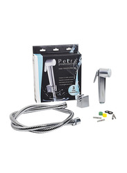 Petra Streamline Shattaf Set, Matt Chrome With Stainless Steel Hose