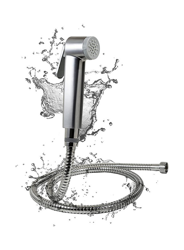 Petra Streamline Shattaf Set, Matt Chrome With Stainless Steel Hose