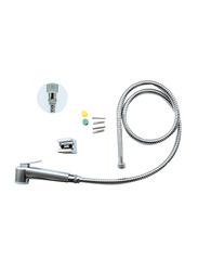 Petra Streamline Shattaf Set, Matt Chrome With Stainless Steel Hose