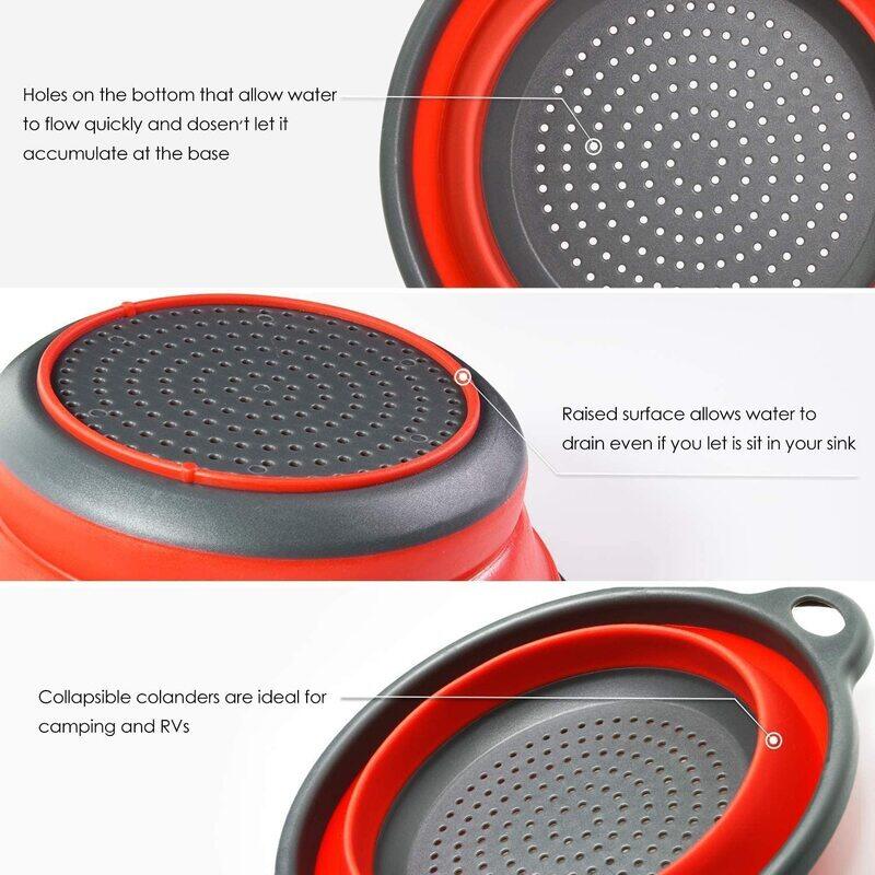 

Generic 2-Piece Kitchen Food Strainers, Red