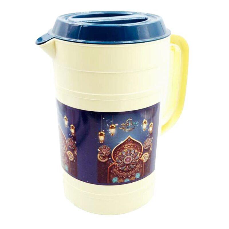 

Generic Besto Plastic Ramadan Print Water Pitcher with Lid, Multicolour