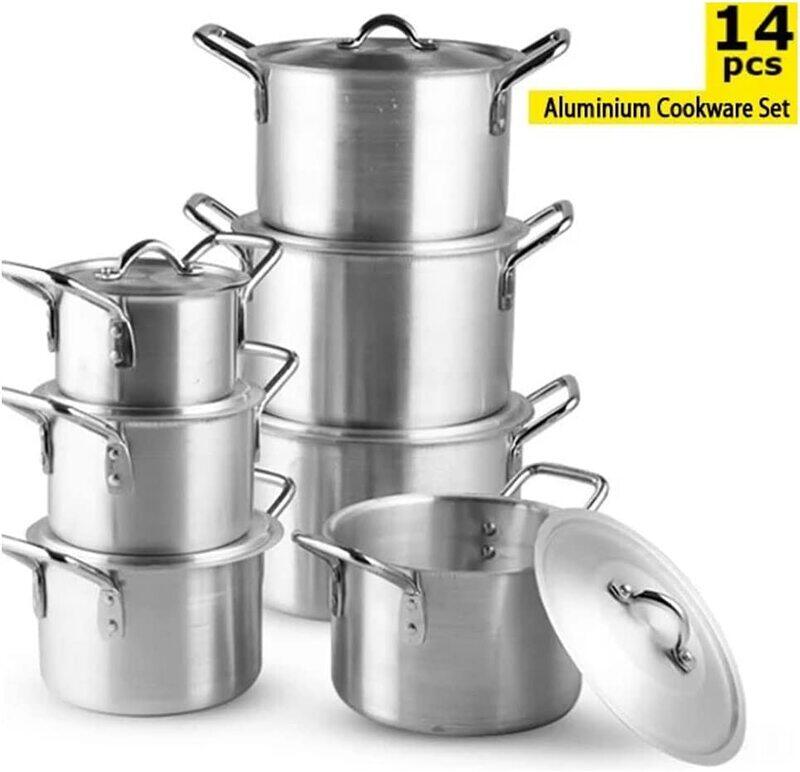 

Selecto Besto 14 in 1 Aluminium Cooking Pot Set, Silver