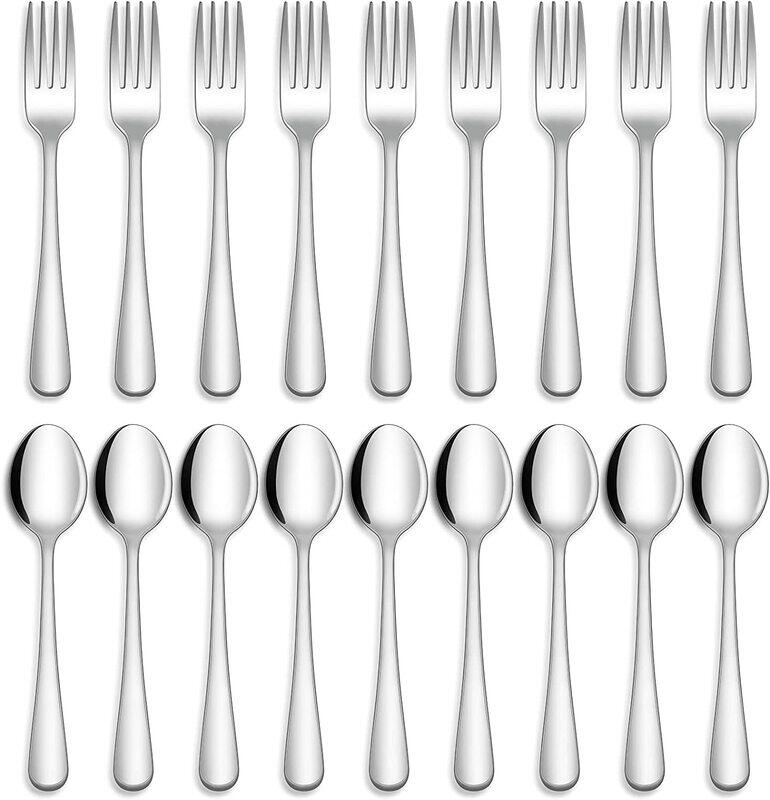 

Hiware 24-Piece Stainless Steel Forks and Spoons Silverware Set, Silver