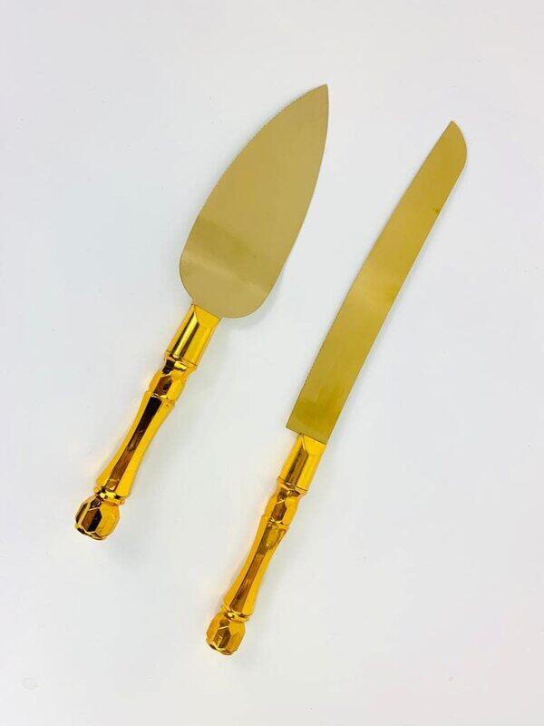 

Generic Wedding Cake Knife & Server Set, Gold