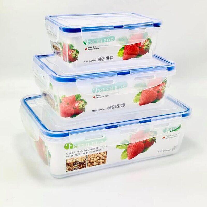 

Selecto Airtight Plastic Food Storage Box, 3 Pieces, Clear