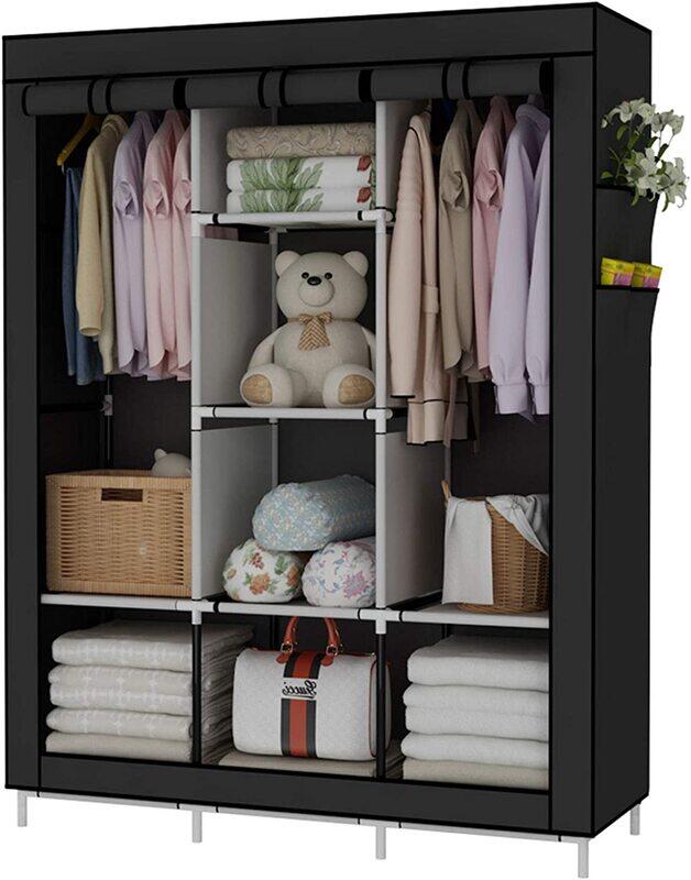 

UDEAR Portable Wardrobe Closet Clothes Organizer, Black