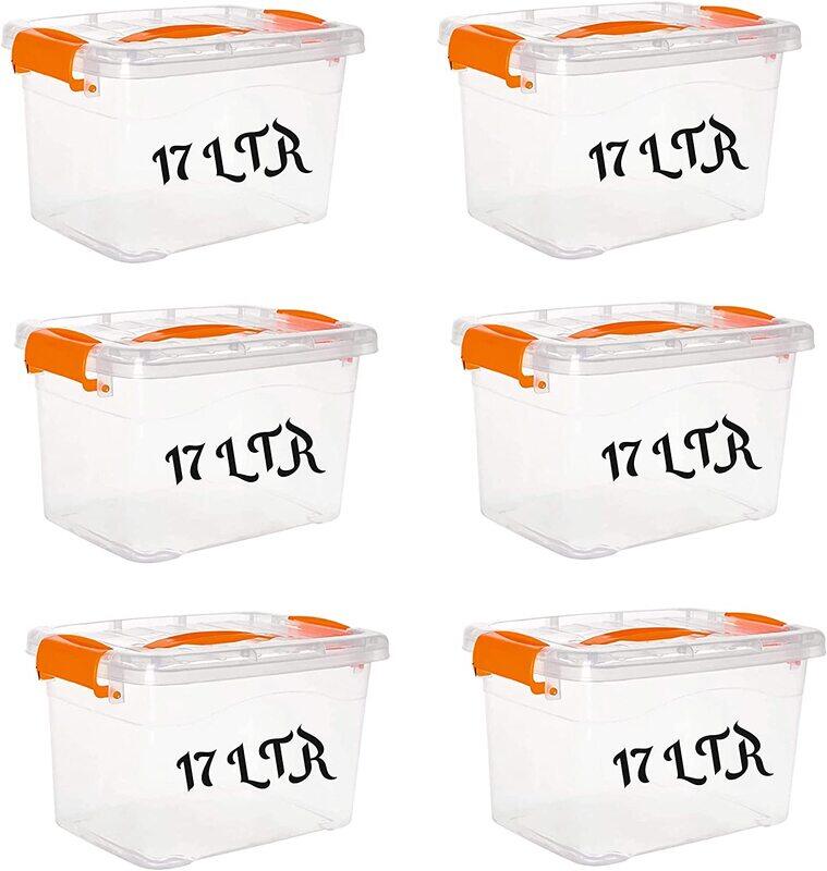 

Selecto 6-Piece BCT Plastic Storage Box with Lid, 17 Litres, Clear