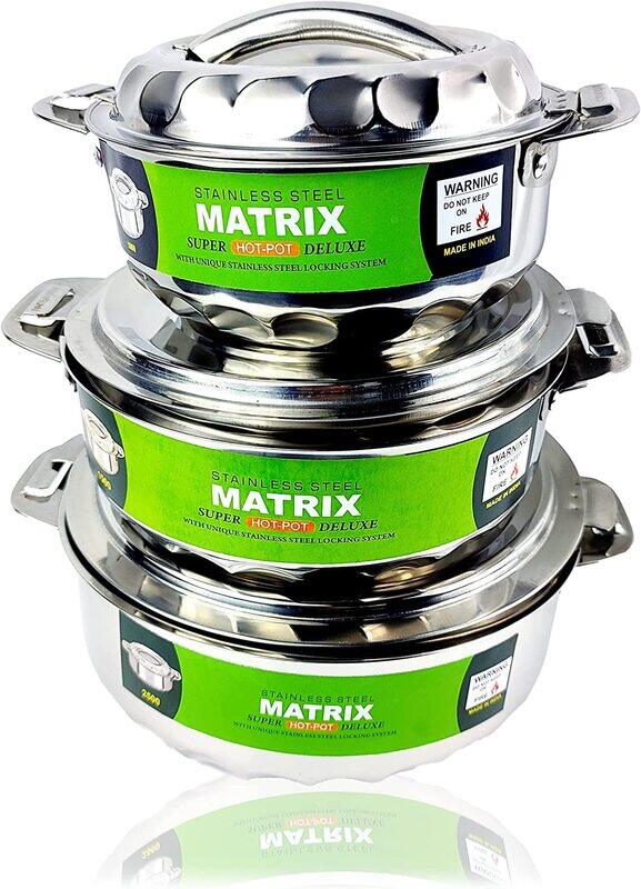 

Selecto 3-Piece Stainless Steel Matrix Casserole Set, Silver