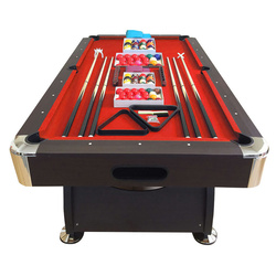 Simbashoppingmea - 8 FT Billiards Pool Table Full Optional red cloth, Vintage Red