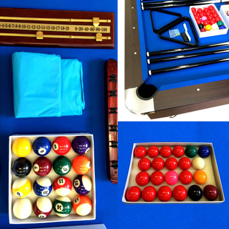 Simbashoppingmea - 8 FT Billiards Pool Table Full Optional blue cloth, Vintage Blue