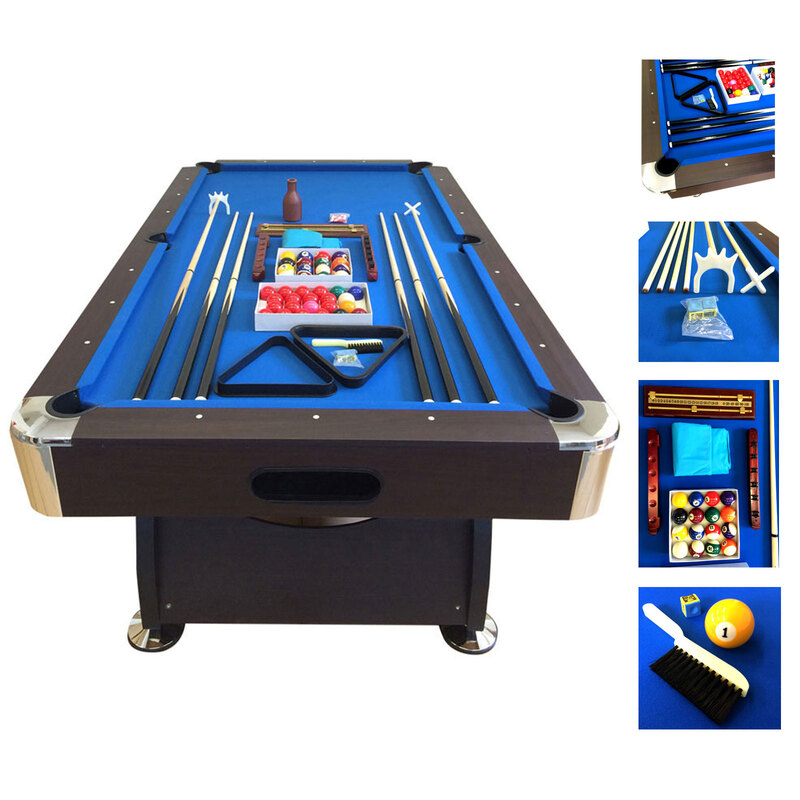 Simbashoppingmea - 7 FT Billiards Pool Table Full Optional blue cloth, Blue Sea