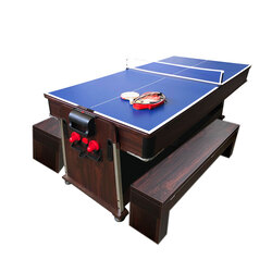 Simbashoppingmea - 7 FT Pool Table + Air Hockey + Table Tennis + Table, Mattew with Benches