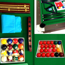 Simbashoppingmea - 8 FT Billiards Pool Table Full Optional green cloth, Vintage Green