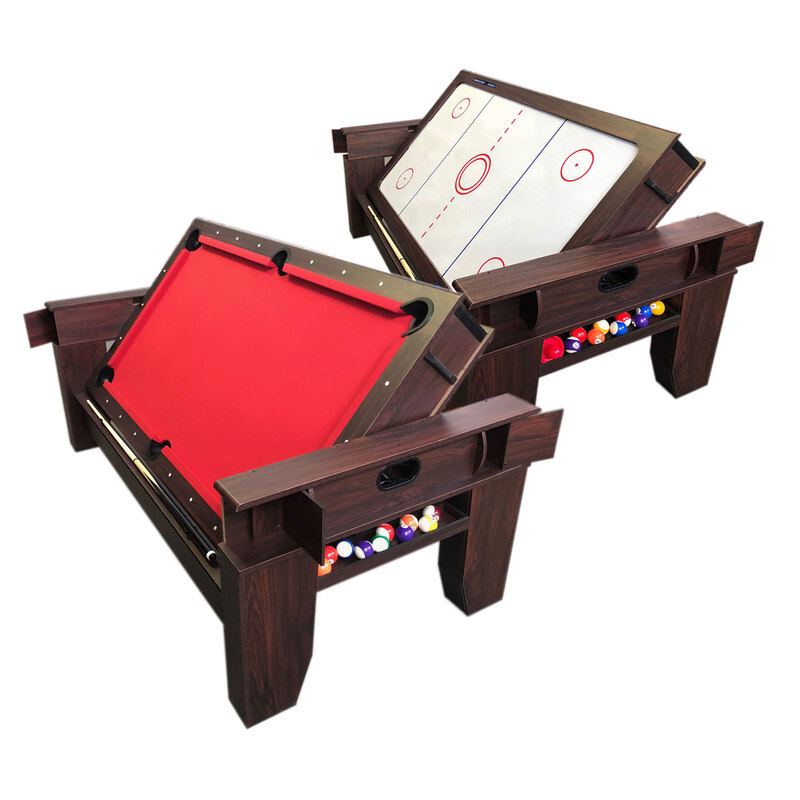 Simbashoppingmea - 7 FT Pool Table Billiards red cloth with Air Hockey Table, Billardhockey