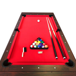 Simbashoppingmea - 7 FT Pool Table Billiards red cloth with Air Hockey Table, Billardhockey