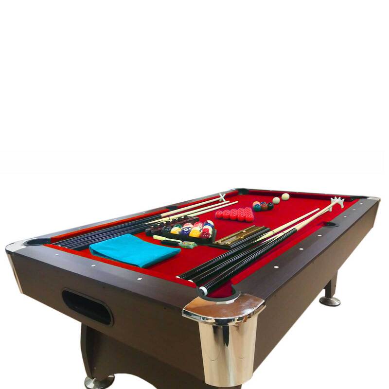 Simbashoppingmea - 7 FT Billiards Pool Table Full Optional red cloth, Red Devil
