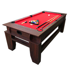 Simbashoppingmea - 7 FT Pool Table Billiards red cloth with Air Hockey Table, Billardhockey