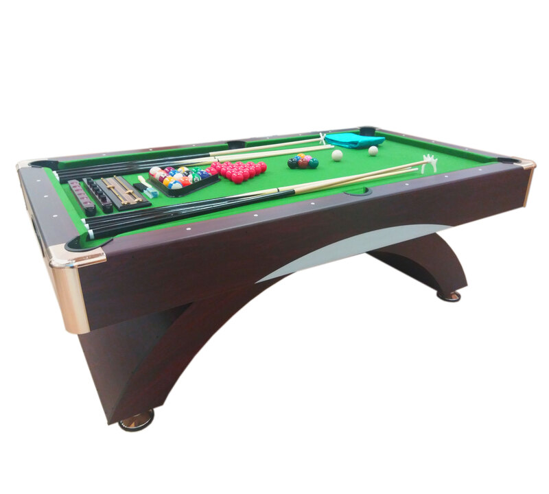 Simbashoppingmea - 8 FT Modern Billiard Table Green with Container Benches, Leonida