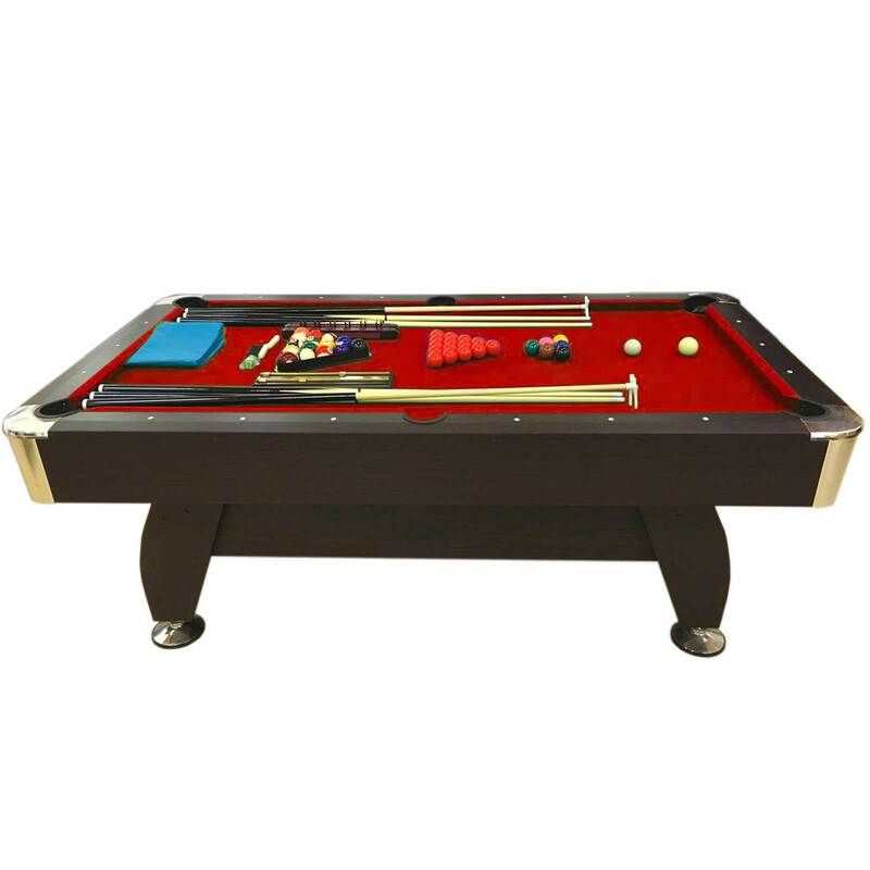 Simbashoppingmea - 7 FT Billiards Pool Table Full Optional red cloth, Red Devil