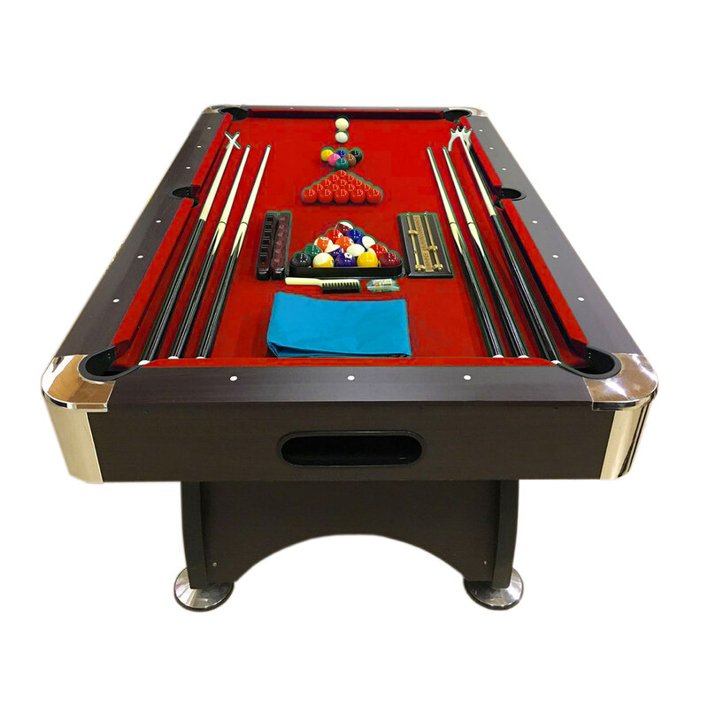 Simbashoppingmea - 7 FT Billiards Pool Table Full Optional red cloth, Red Devil