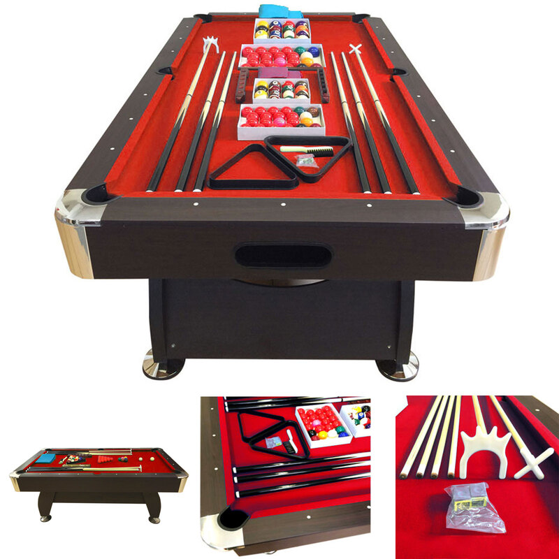 Simbashoppingmea - 8 FT Billiard Table with Container Benches Full optional, Vintage Red