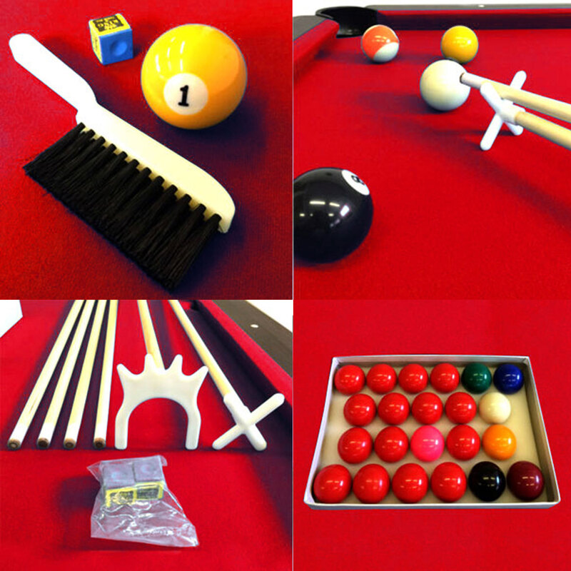 Simbashoppingmea - 8 FT Billiards Pool Table Full Optional red cloth, Vintage Red