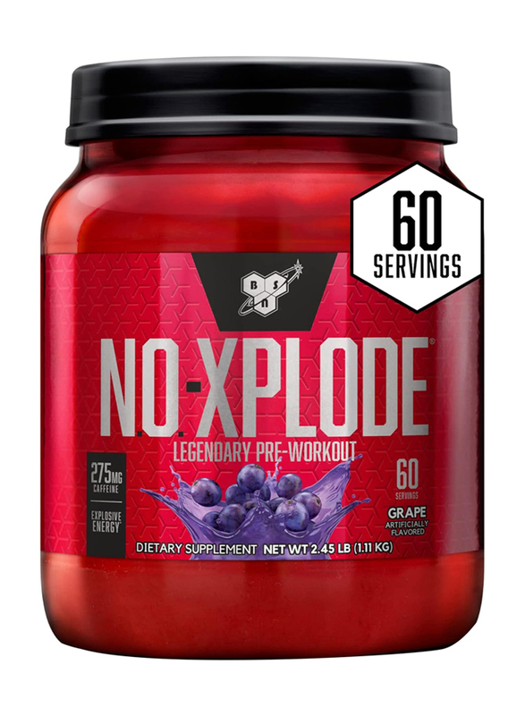 BSN No-Xplode Pre Workout Powder, 1.11KG, Grape