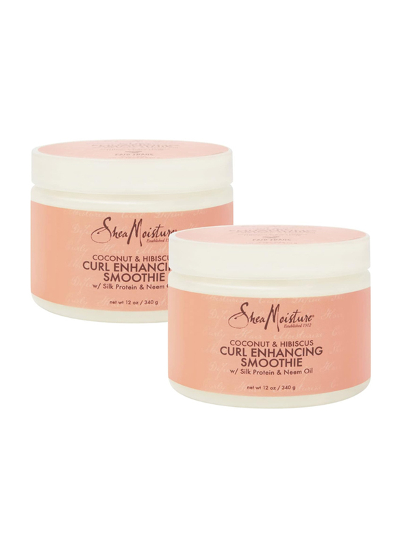 

Shea Moisture Coconut & Hibiscus Curl Enhancing Smoothie Cream for Curly Hair, 2 x 12oz