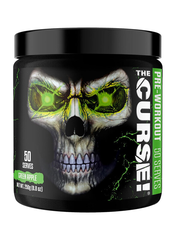 

Jnx Sports The Curse Pre Workout Supplement Instant Strength Gains Enhanced Blood Flow Amino Acid Powder, 50 Servings, Green Apple