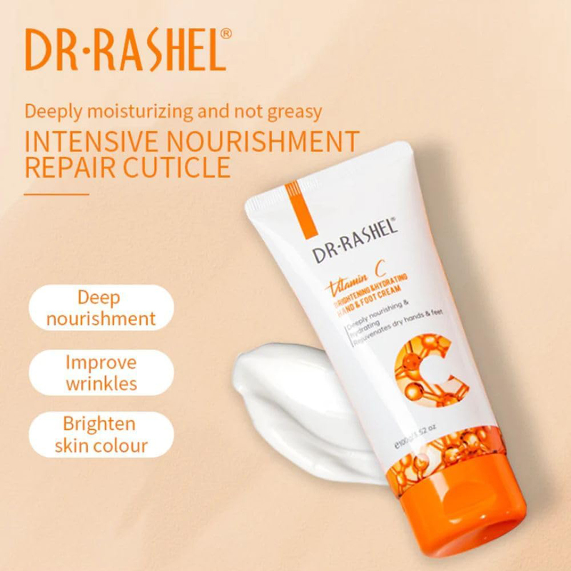 Dr. Rashel Vitamin C Brightening & Hydrating Hand & Foot Cream, 100gm