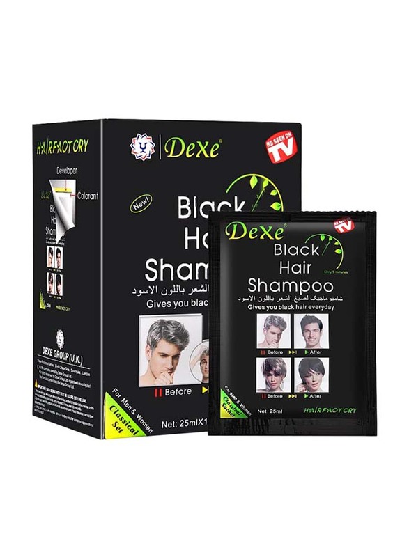 Dexe Instant Natural Ingredients Hair Dye Shampoo, 250ml, Black