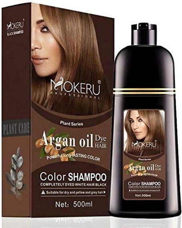 

Mokeru Argan Oil Dye Hair Colour Shampoo, 500ml, 2 Brown